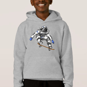 Skater Astronautin Skateboarding Cosmic Space Hoodie