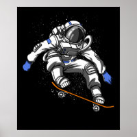 Skater Astronautin Skateboarding Cosmic Space