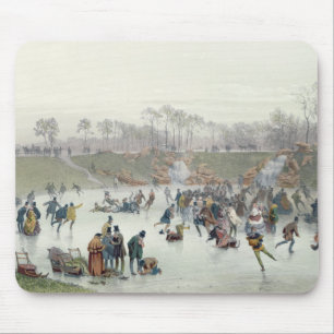 Skater auf dem See an Bois De Boulogne Mousepad