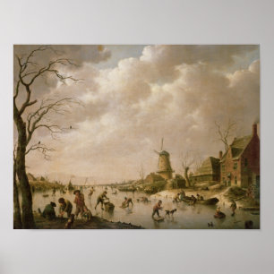 Skater auf einem gefrorenen Kanal, 1779 Poster