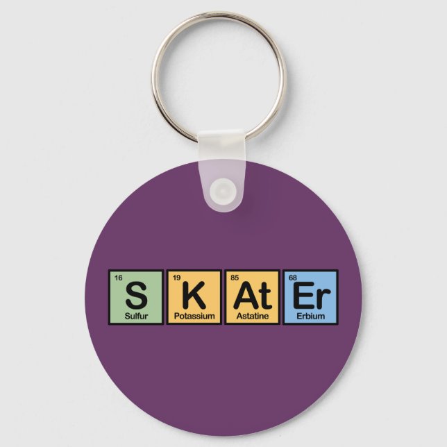 Skater aus Elementen Schlüsselanhänger (Vorderseite)
