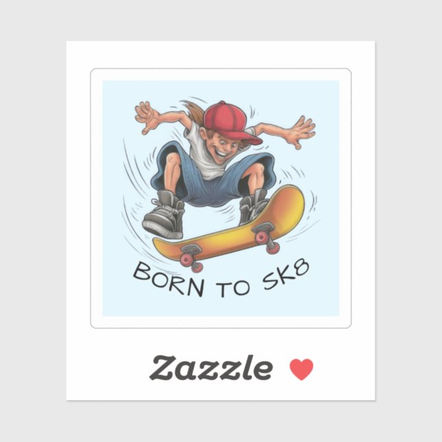 Skater Boy Skateboarding Aufkleber (Blatt)
