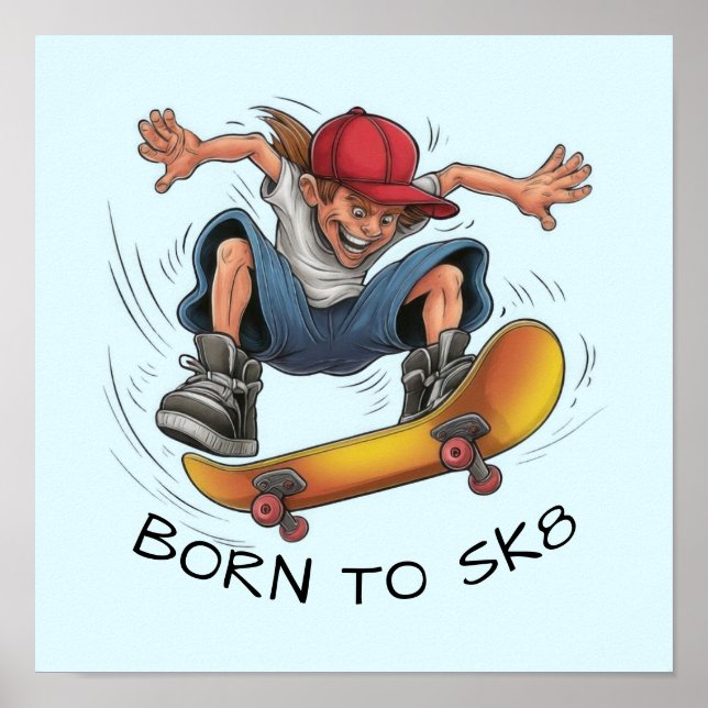 Skater Boy Skateboarding Poster (Vorne)