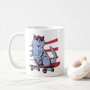 Skater Cat Skateboarder Skateboard Skateboard Skat Kaffeetasse