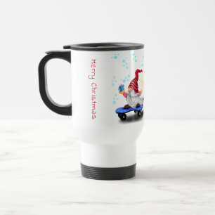 Skater Christmas Gnome Travel Mug Reisebecher