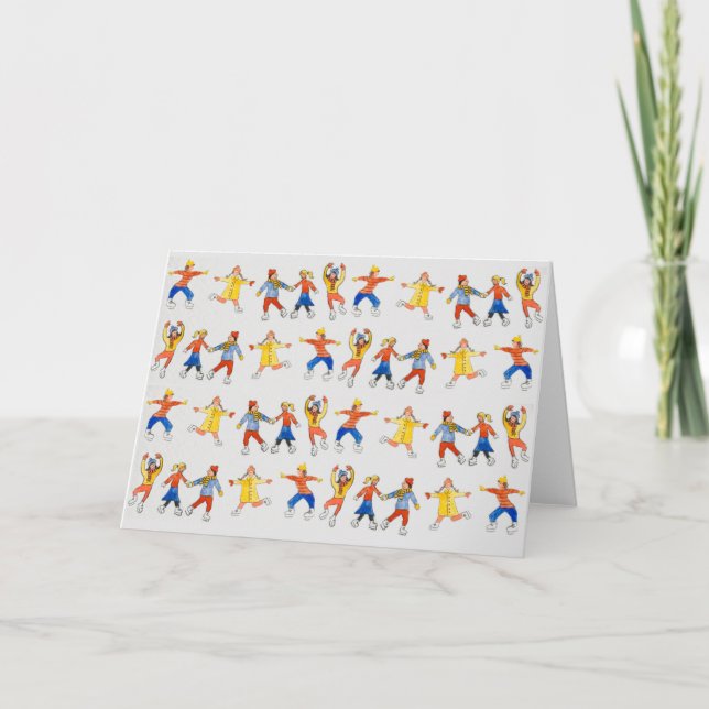 Skater der Eiszeit Kunst, Wohltätigkeit Karte (Vorderseite)