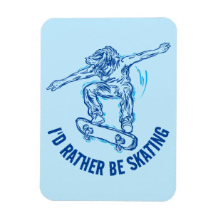 Skater, der mitten in der Luft fährt, statt Skaten Magnet