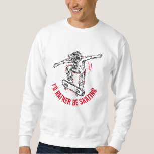 Skater, der mitten in der Luft fährt, statt Skaten Sweatshirt