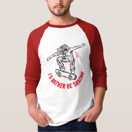 Skater, der mitten in der Luft fährt, statt Skaten T-Shirt