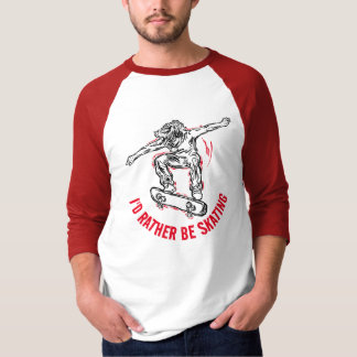 Skater, der mitten in der Luft fährt, statt Skaten T-Shirt