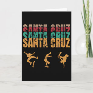 Skater Frauen Skateboarding Vintage Retro Santa C Karte