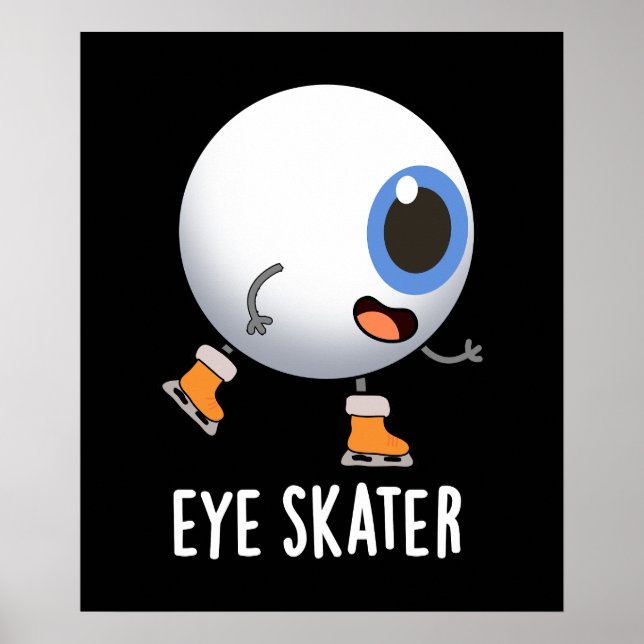 Skater Funny Ice Skaten Pun Dark BG Poster (Vorne)