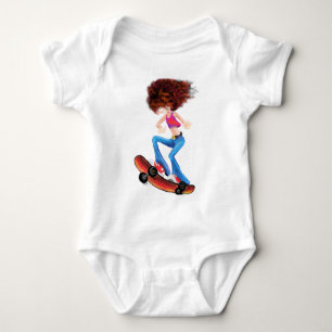 Skater Girl Baby Bodysuit Strampler