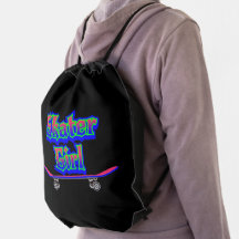 Skater Girl Blue Pink Graffiti Skateboard