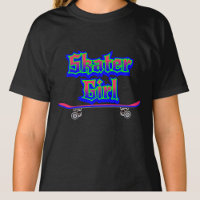 Skater Girl Blue Pink Graffiti Skateboard