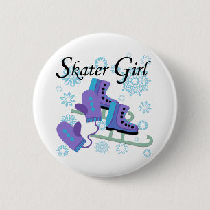Skater Girl Button