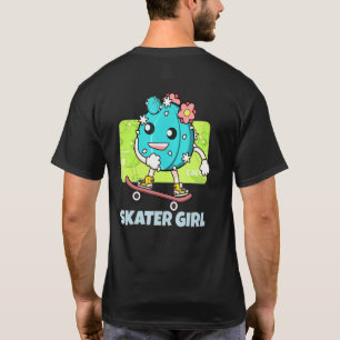 Skater Girl Cactus auf Skateboard Skateboard Wom T-Shirt