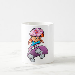 Skater Girl Fun Pink Helm Skateboard Kaffeetasse