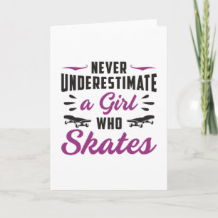 Skater Girl Girls Skaten Skateboard Funny Gift Karte