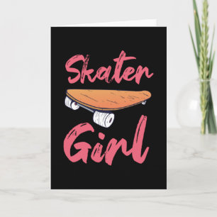 Skater Girl Niedlich Skateboarding-Geschenk Karte
