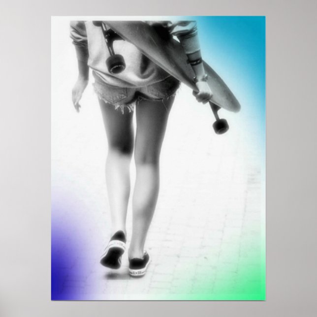 Skater Girl Pop Art Poster (Vorne)