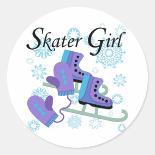 Skater Girl Runder Aufkleber