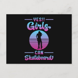 Skater Girl Sk8 Girls Skateboard Skaten Geschenk f Postkarte
