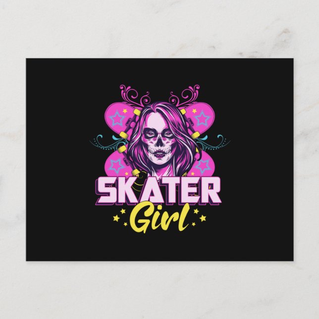 Skater Girl Sk8 Skateboard Girls Skaten Gift Idee Postkarte (Vorderseite)