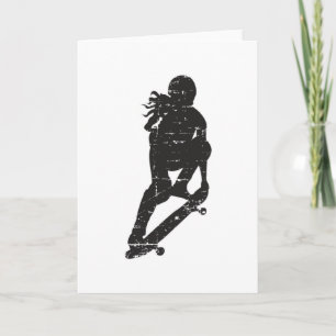 Skater Girl Skateboard Sk8 Skaten Funny Girl Karte