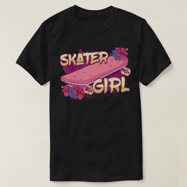 Skater Girl Skateboard Skateboard T-Shirt (Design vorne)