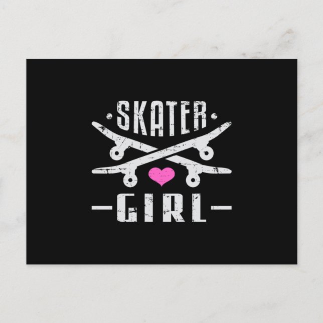Skater Girl Skateboard Skaten Sk8 Skate Geschenk I Postkarte (Vorderseite)