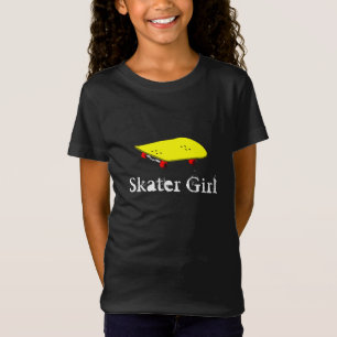 Skater Girl-Slogan mit cooler gelber Skateboard T-Shirt