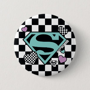 Skater Girl Supergirl Herz S Schild Button