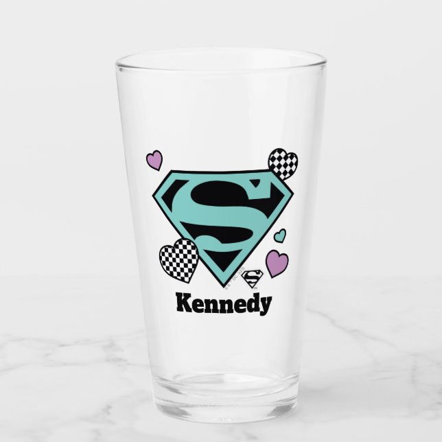 Skater Girl Supergirl Herz S Schild Glas (Vorderseite)
