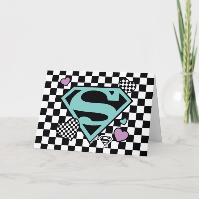 Skater Girl Supergirl Herz S Schild Karte (Vorderseite)