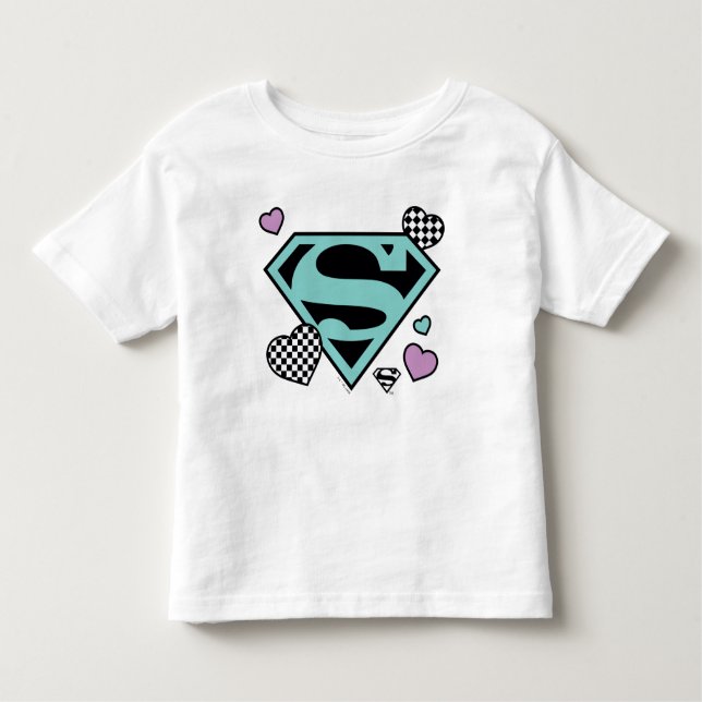 Skater Girl Supergirl Herz S Schild Kleinkind T-shirt (Vorderseite)