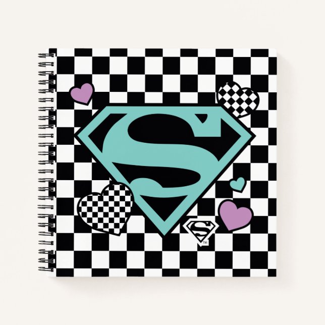 Skater Girl Supergirl Herz S Schild Notizbuch (Vorderseite)