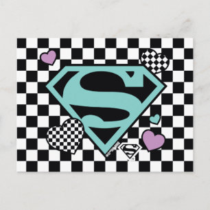 Skater Girl Supergirl Herz S Schild Postkarte