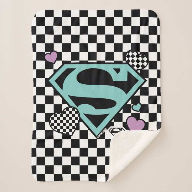 Skater Girl Supergirl Herz S Schild Sherpadecke (Vorderseite)