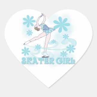 Skater Girl Tshirts und Geschenke Herz-Aufkleber