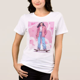 Skater Girl Vibes - Pastellästhetische Collage Tri-Blend Shirt