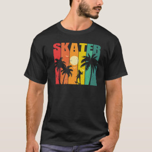 Skater Girl Vintage Sonnenuntergang Skateboard Ska T-Shirt