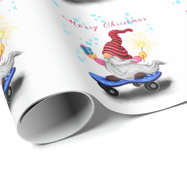 Skater Gnome mit Geschenkpapier (Rolleneckpunkt)
