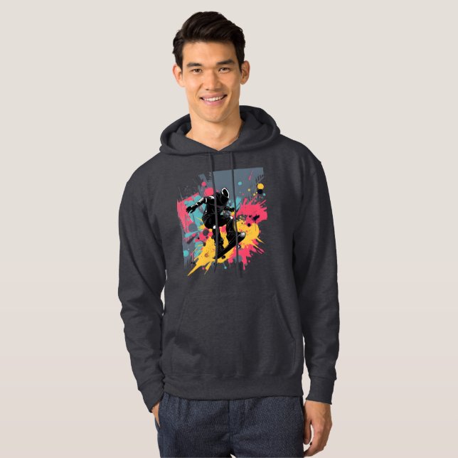 Skater Graffiti Splash Hoodie (Vorne ganz)