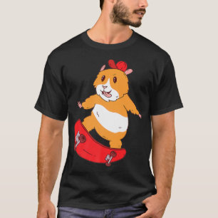 Skater Hamster Funny Skateboarder Skaten Cool Gui T-Shirt