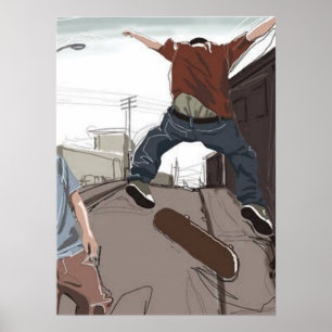 Skater im Street Poster