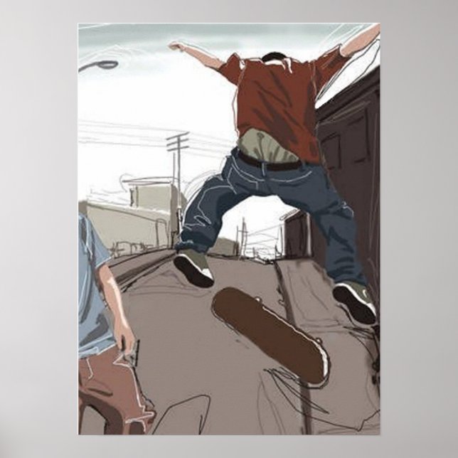 Skater im Street Poster (Vorne)