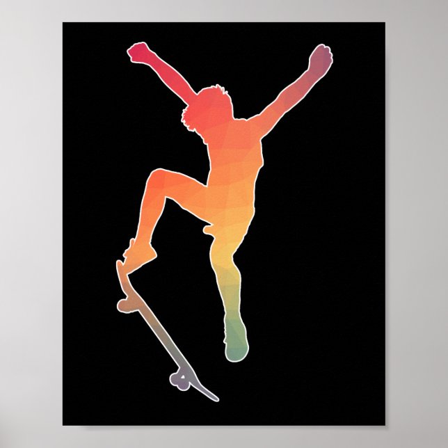 Skater Junge Skateboard |Für Skateboardfans Poster (Vorne)
