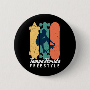 Skater Junge Tampa Florida Vintage Retro Straßen S Button