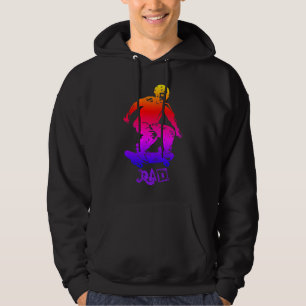 Skater-Jungen-krasser RegenbogenSkateboarder Hoodie